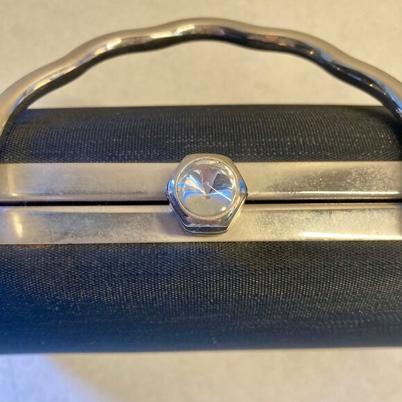 Black Chic Hard Shell Clutch Evening Bag - Picture 7 of 12